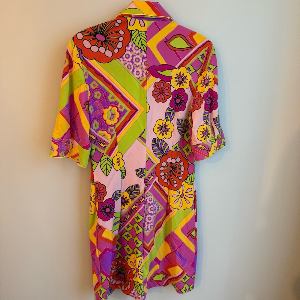 Ginger & Java Vibrant Geometric Floral Mini Dress - image 2